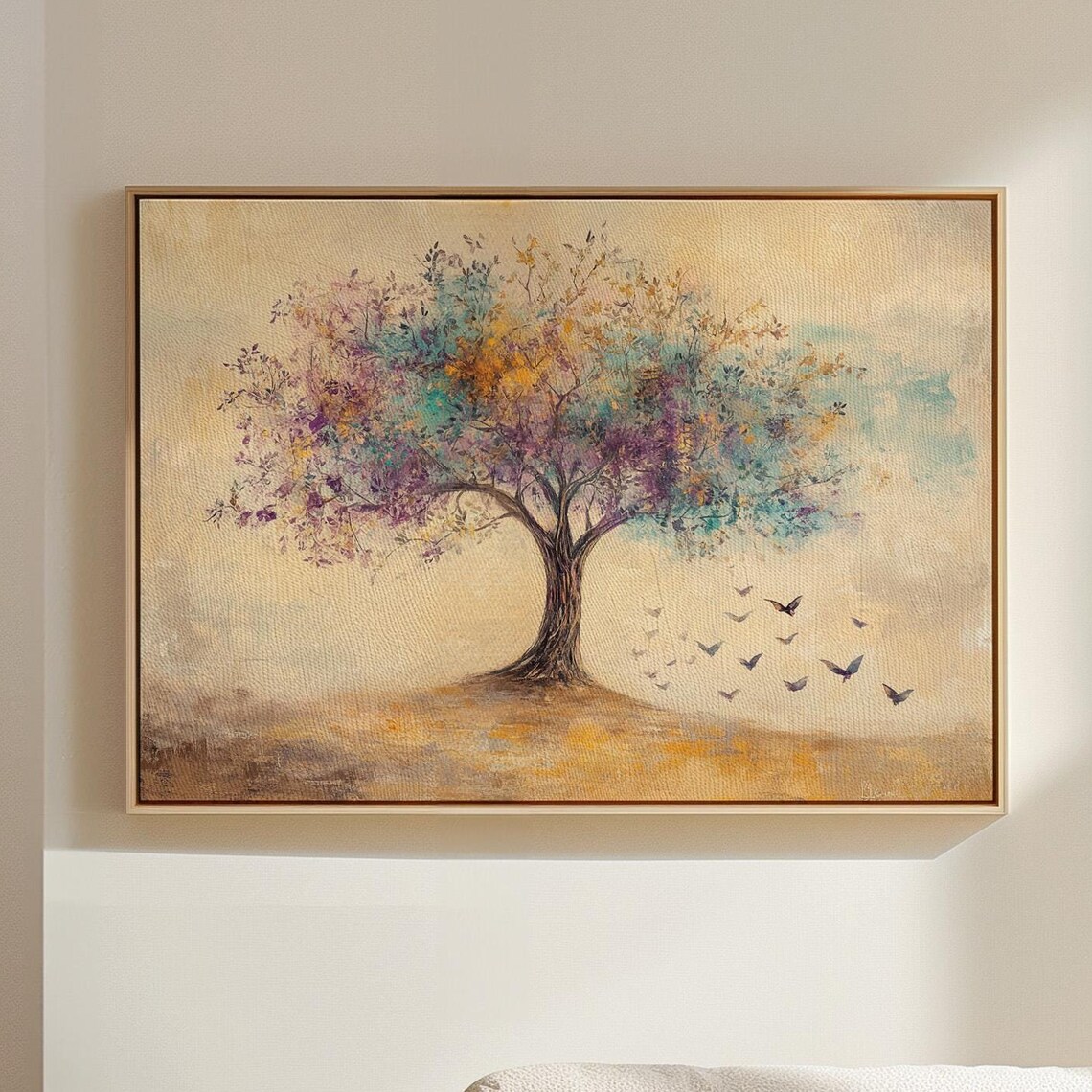 Elegant Abstract Tree, Soothing Pastel Design