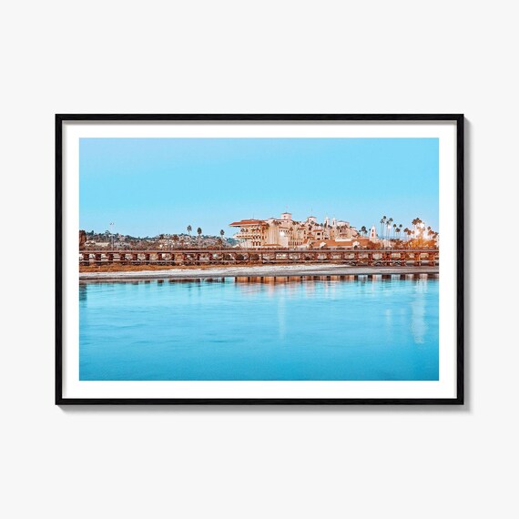 Del Mar California Beachfront Hotel Lagoon Reflection Dusk Poster