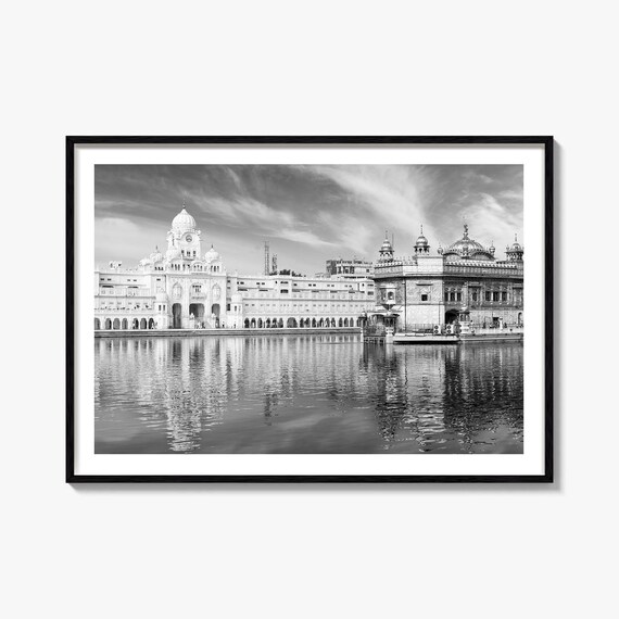 Golden Temple Amritsar Black And White Spiritual India Photo Poster