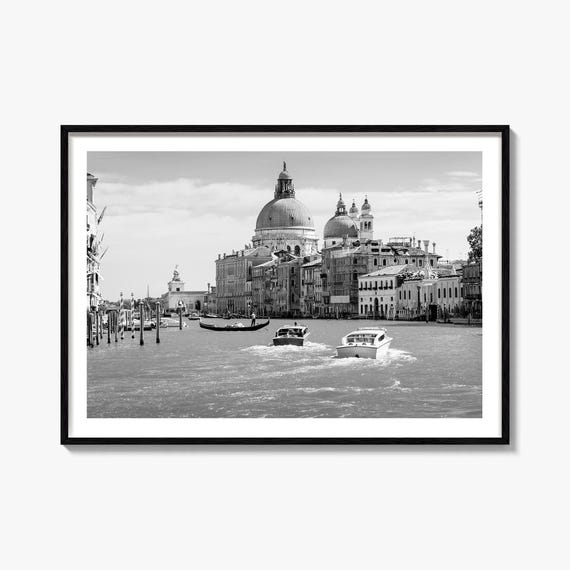 Italy Black and White Travel Map Art Print