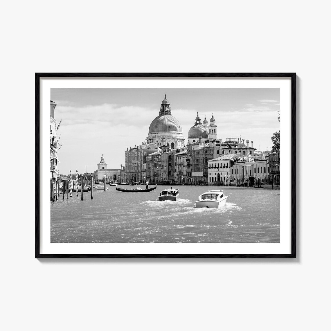 Italy Black and White Travel Map Art Print