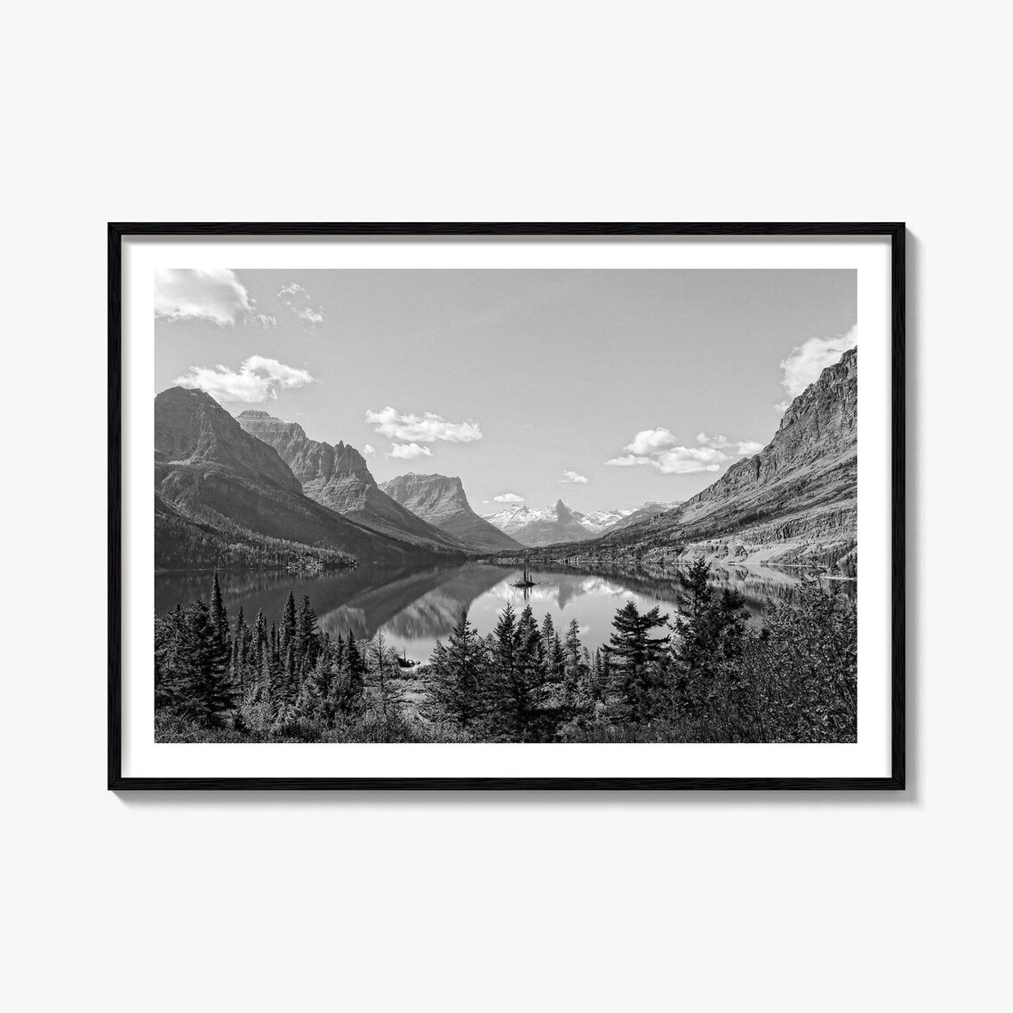 Big Sky Black And White Travel Map Art Print