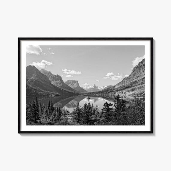 Big Sky Black And White Travel Map Art Print