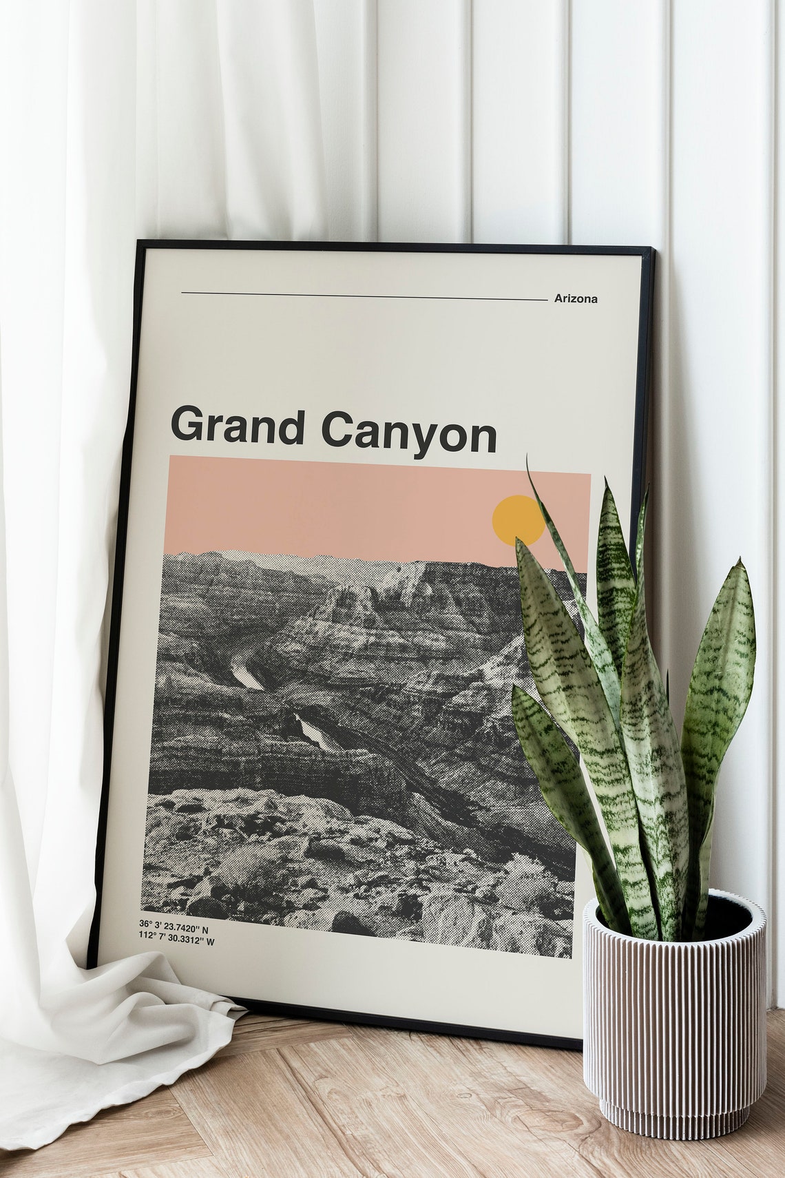 Grand Canyon Arizona Halftone National Park Landmark Retro Art Poster - Image 2