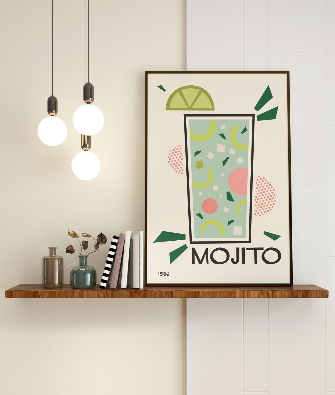 Mojito Retro Cocktail Poster, Mid-Century Modern - Image 3