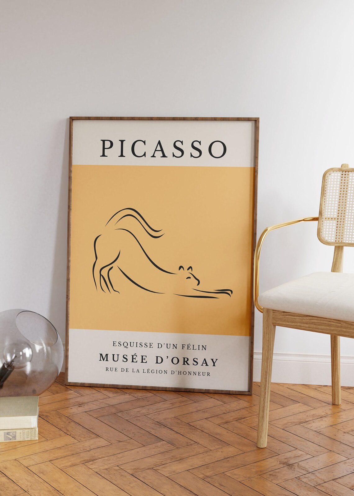 Picasso Cat Line Art Print, Minimalist Animal Sketch - Image 2