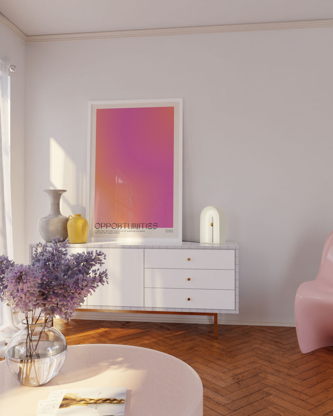 Angel Number 000 Opportunities New Beginnings Gradient Poster - Image 3