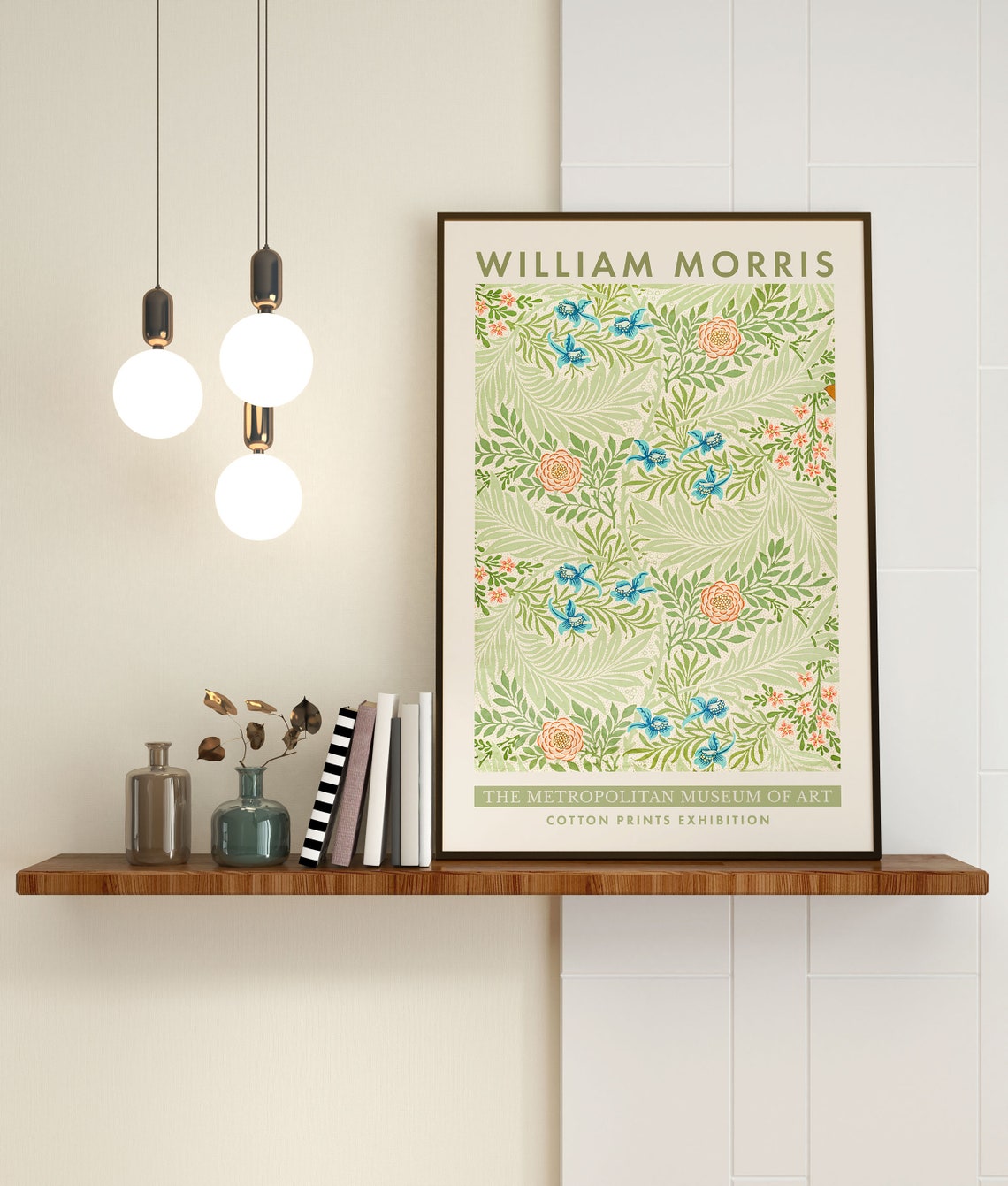 William Morris Green Foliage Botanical Museum Exhibition Poster - Image 3