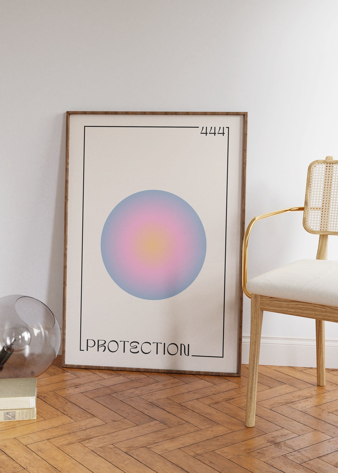 Angel Number 444 Poster Aura Gradient Affirmation Print Pastel Y2k Aesthetic Room Decor Manifestation Wall Art - Image 2