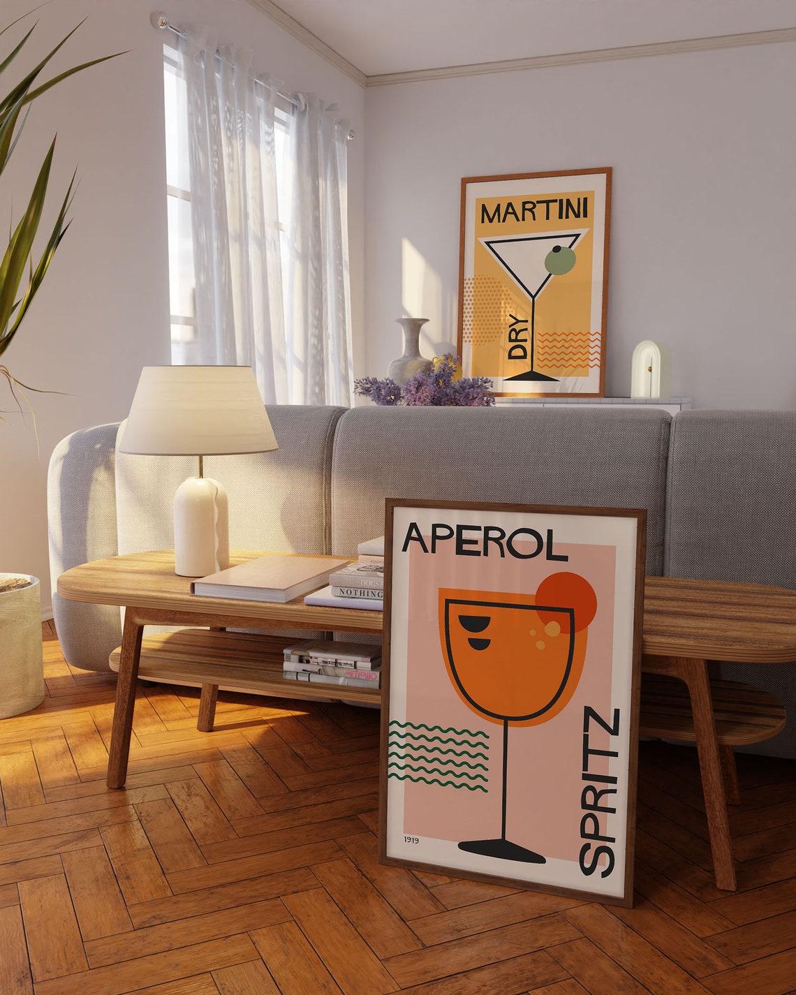 Aperol Spritz Retro Mid Century Italian Cocktail Bar Art Poster - Image 3