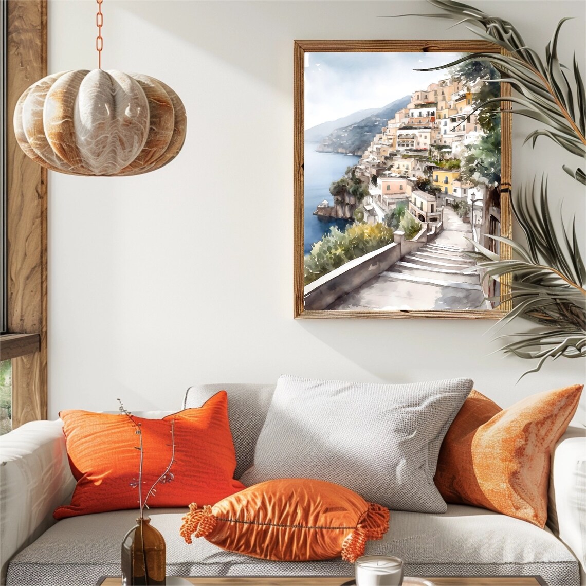 Positano Amalfi Coast Watercolor Travel Poster - Image 3