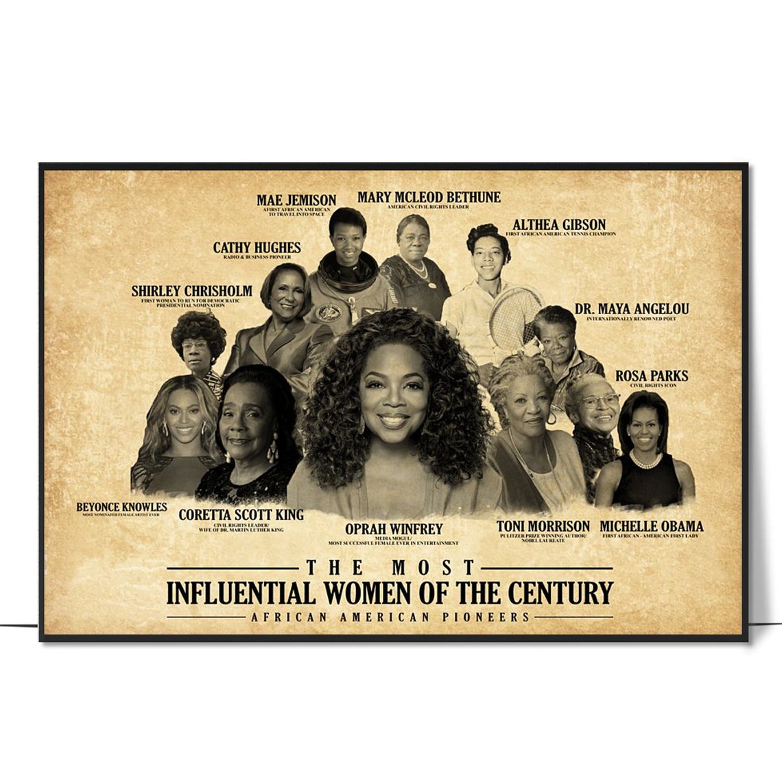 The Most Influential Woman Of The Century Poster Feminist Print Empowering Women Strong Women Vintage Women Speak Womens Rights