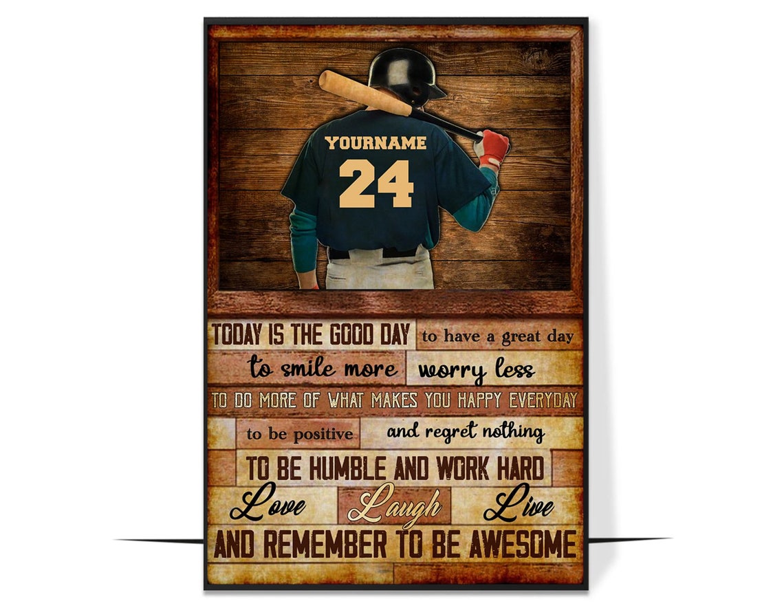 Personalized Baseball Batter Today Is the Good Day Gift Poster
