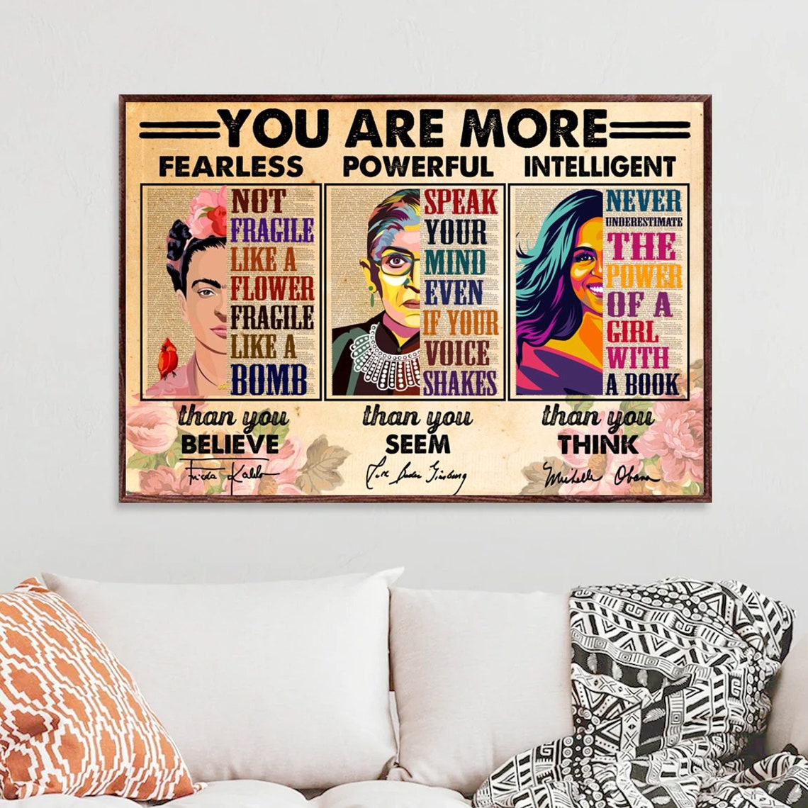 You Are More Fearless Powerful Intelligent Feminist Affirmation Poster - Image 4