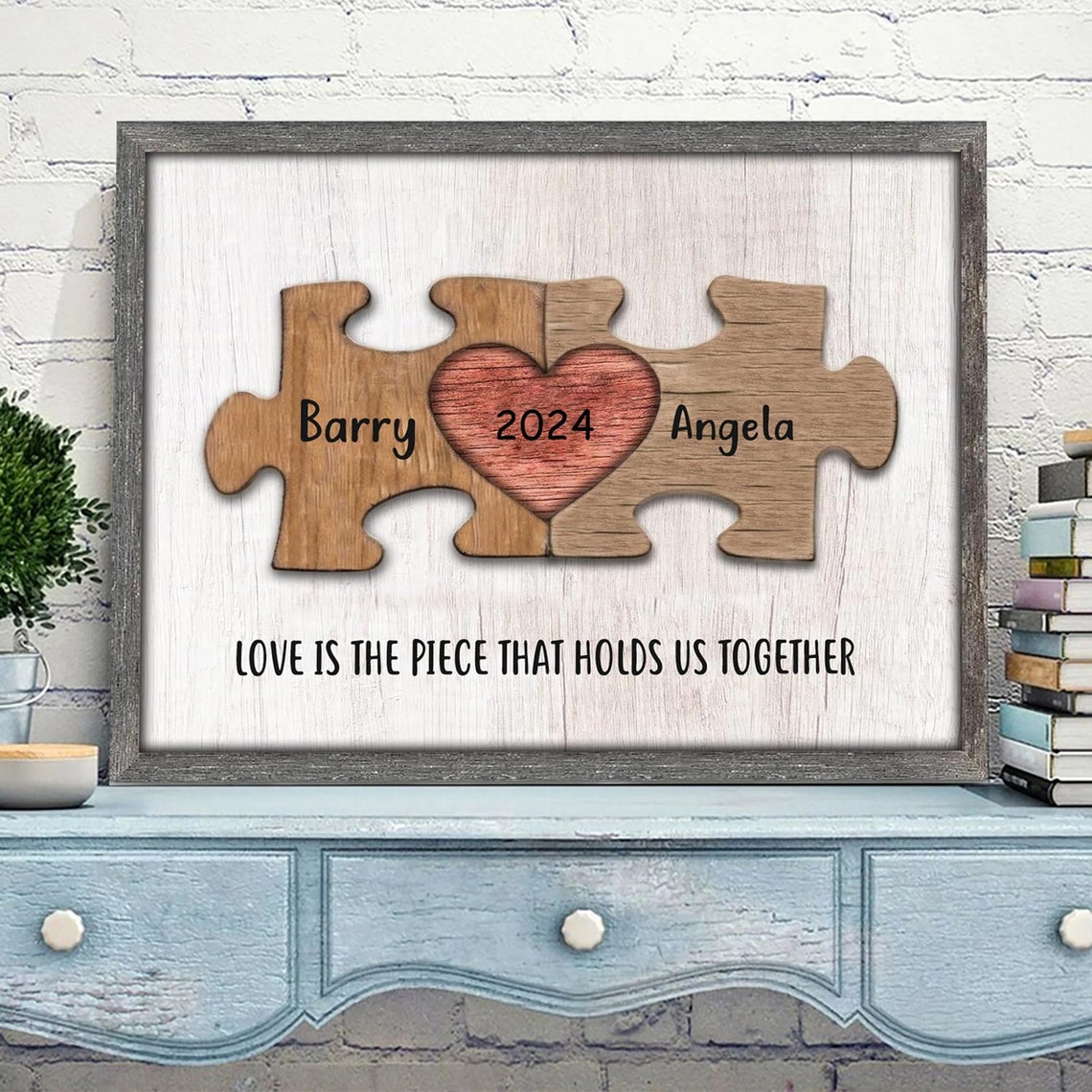 Love Is The Piece That Holds Us Together Couple Puzzle Poster