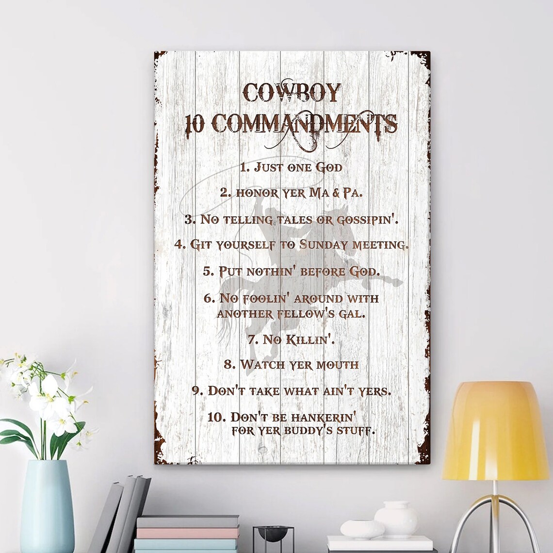 Cowboy 10 Commandments Country Western Art Print - Image 3