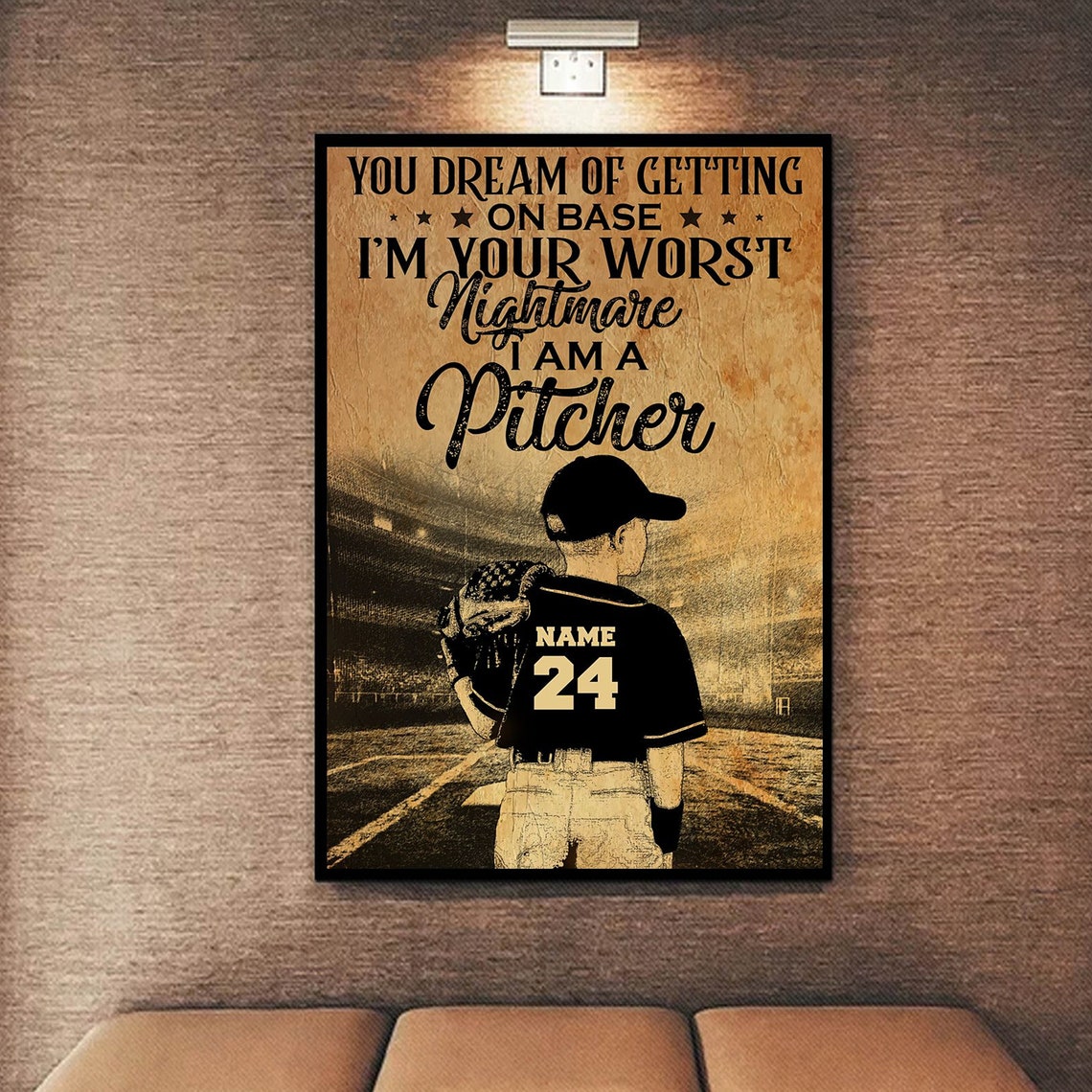 Baseball Pitcher I Am Your Worst Nightmare Vintage Gift Poster - Image 4