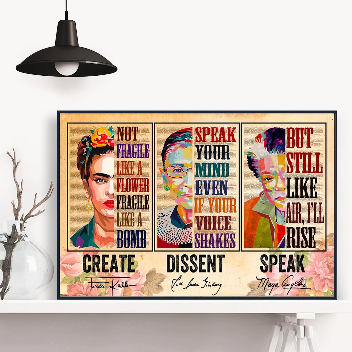 Create Dissent Speak Feminist Icons Pop Art Portrait Tribute Poster - Image 4