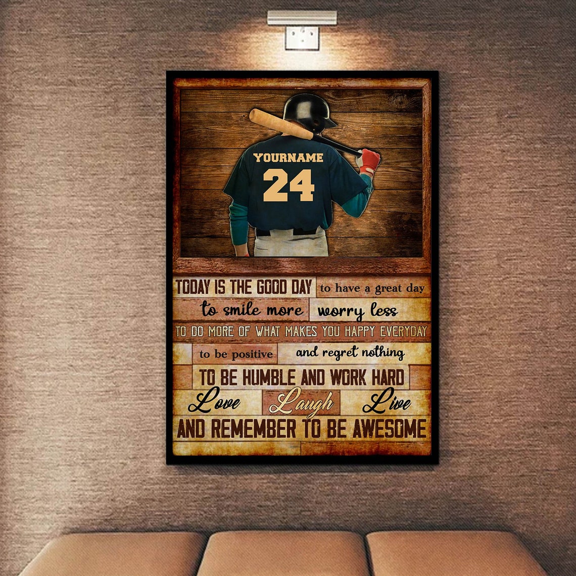 Personalized Baseball Batter Today Is the Good Day Gift Poster - Image 2