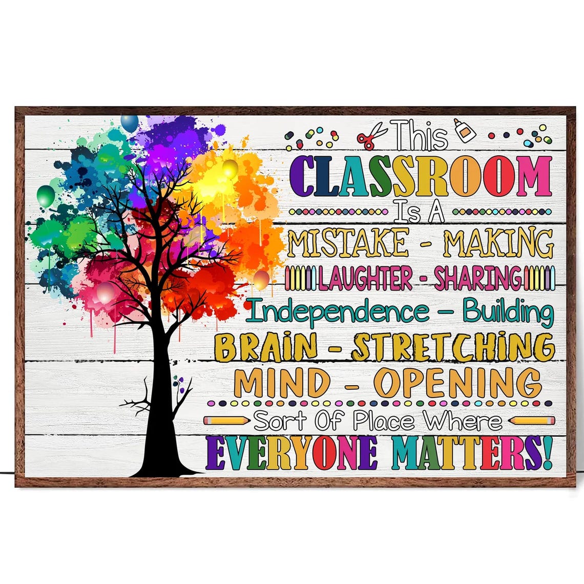 Colorful This Classroom Is a Mistake-Making Tree Wall Poster