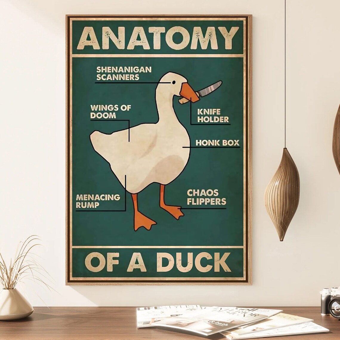 Anatomy Of A Duck Funny Knife Goose Chaos Humor Comedy Poster - Image 2