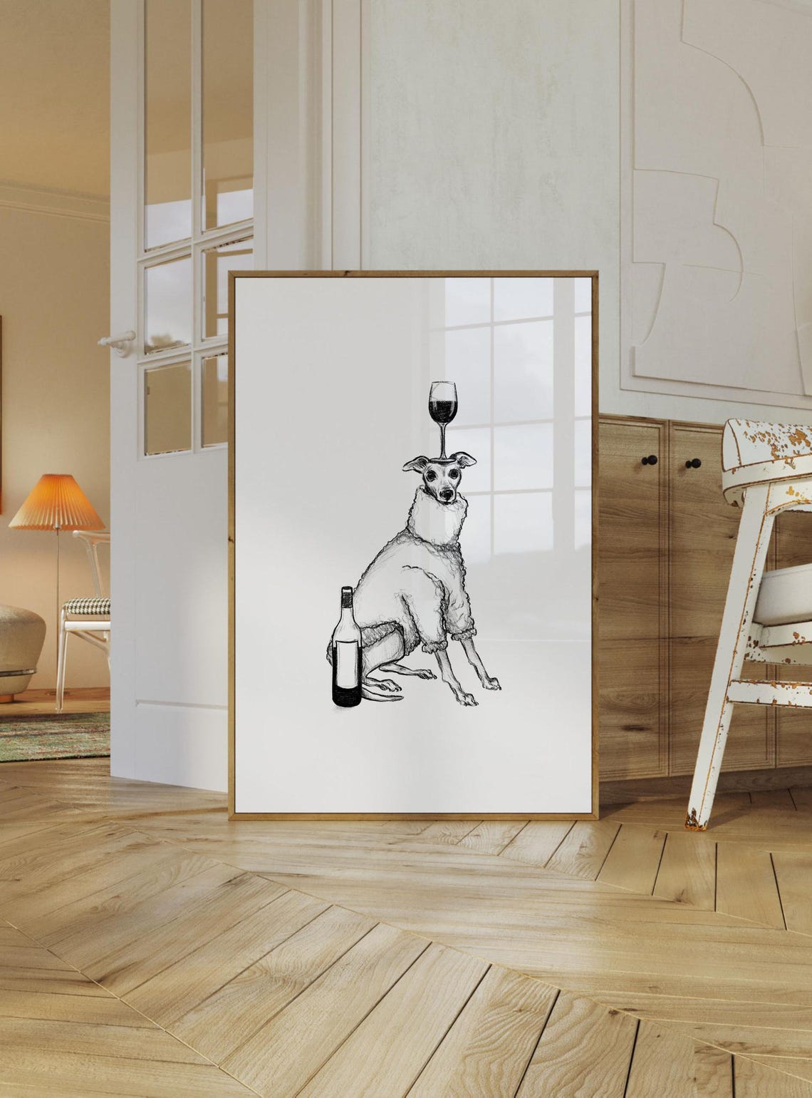 Whippet Whippet Contemporary Travel Poster