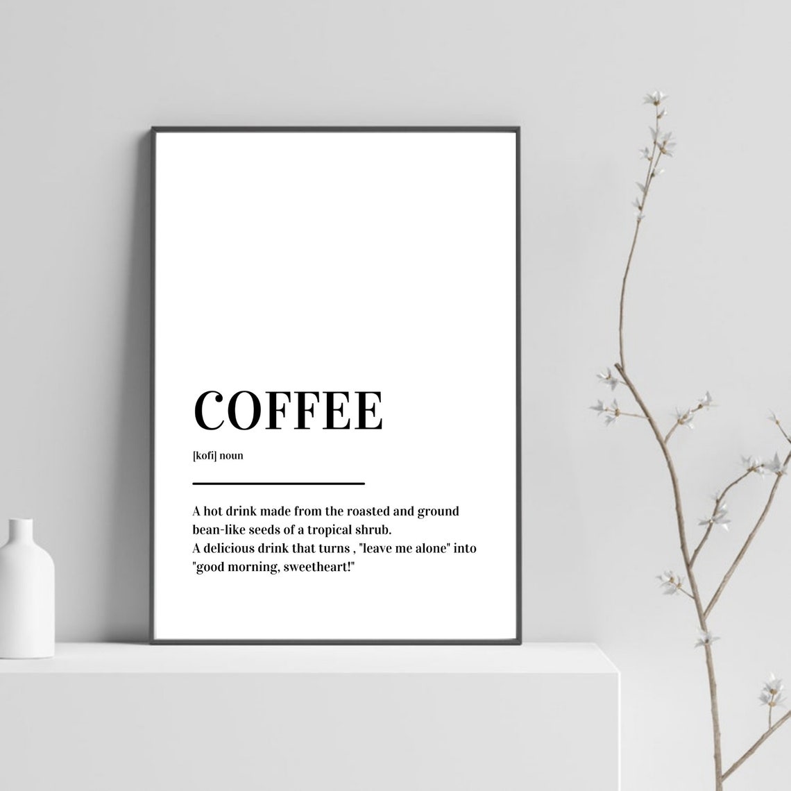 Coffee Definition Dictionary Art Funny Morning Quote Minimalist Poster - Image 5