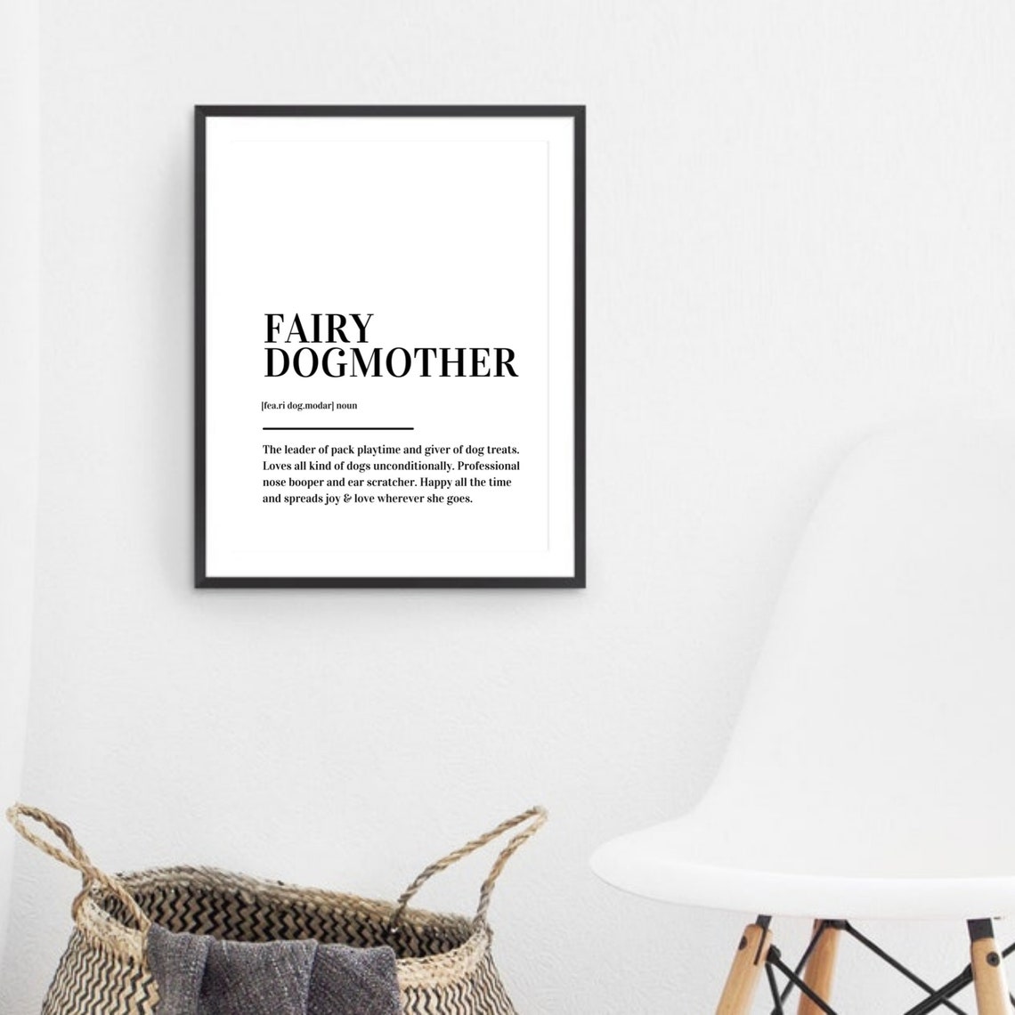 Fairy Dogmother Funny Definition Dog Mom Gift Minimalist Poster - Image 3
