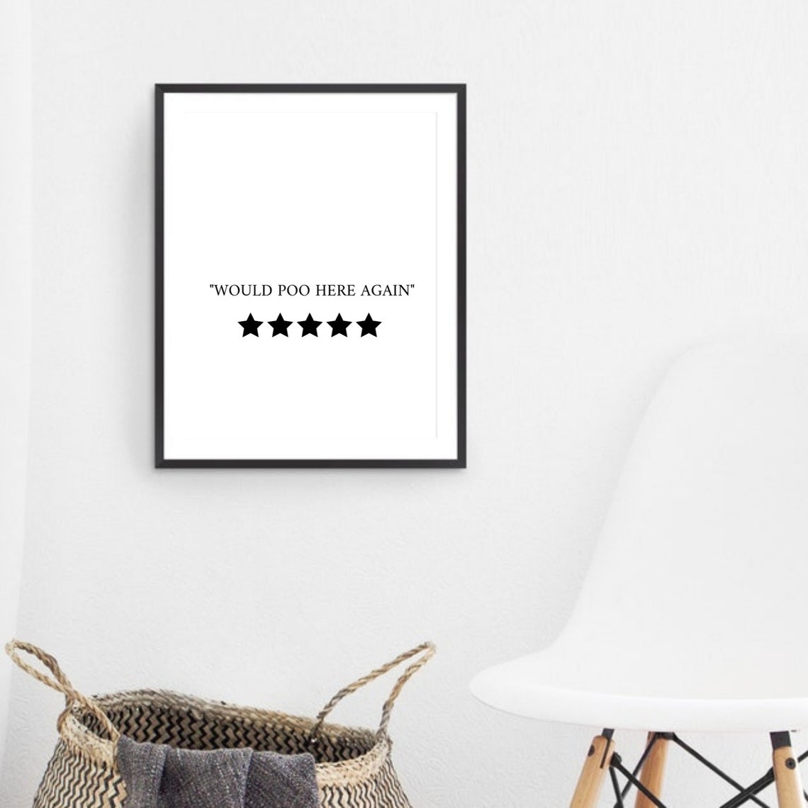 Would Poo Here Again Five Star Funny Bathroom Quote Review Poster - Image 3