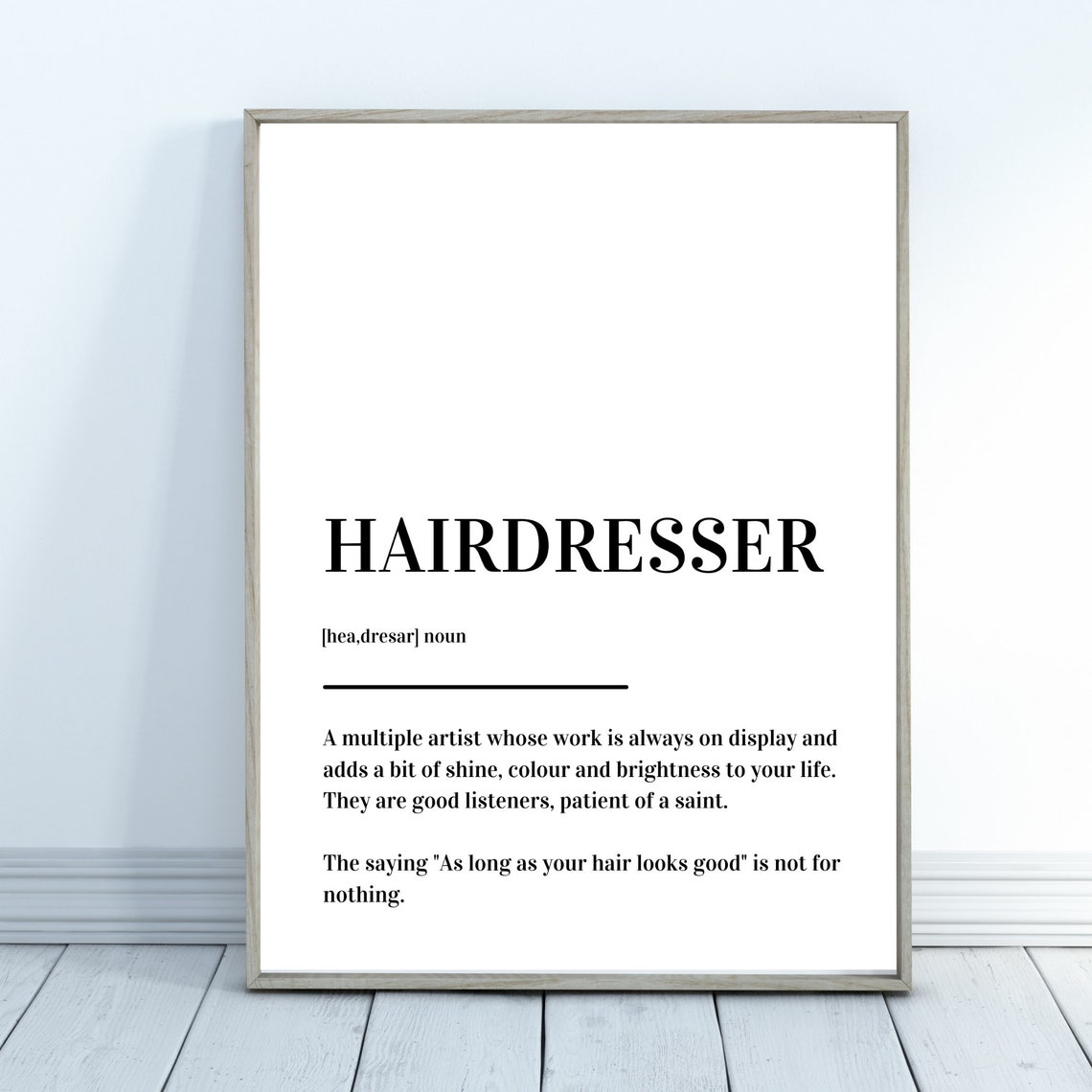 Hairdresser Definition Salon Gift Dictionary Style Typography Poster - Image 2