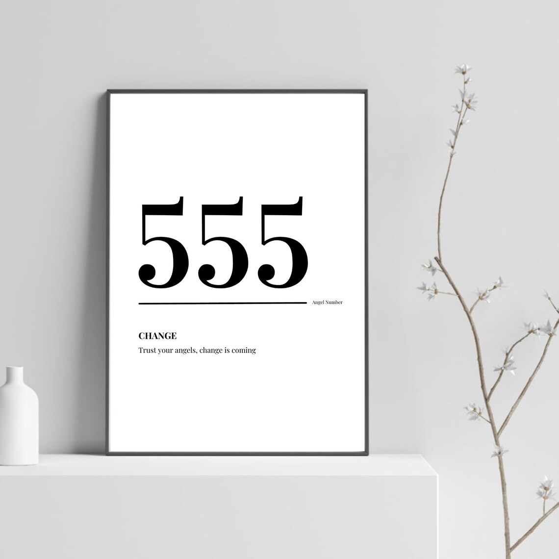 555 Angel Number Abstract Modern Art Print
