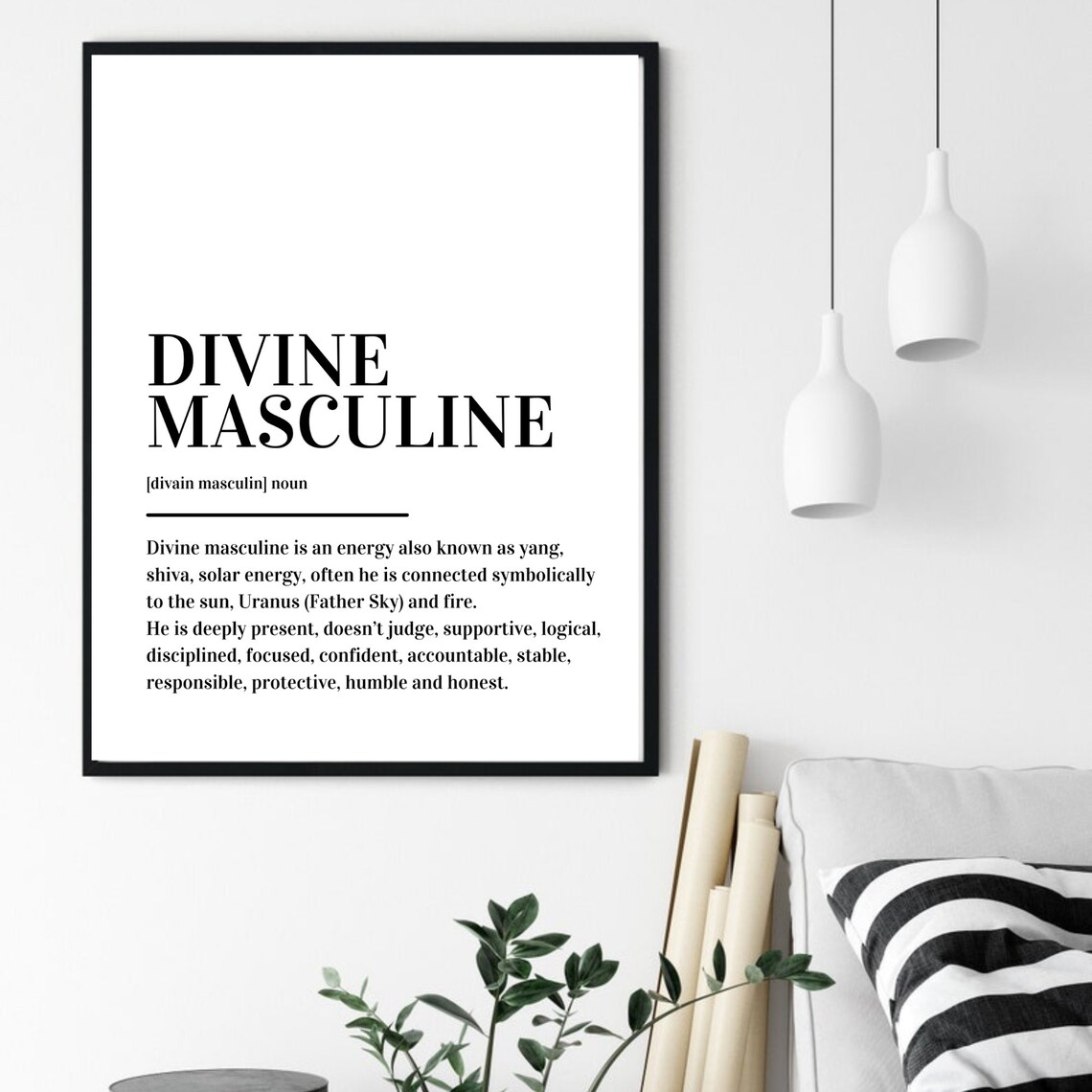 Divine Masculine Spiritual Energy Dictionary Definition Word Print - Image 6