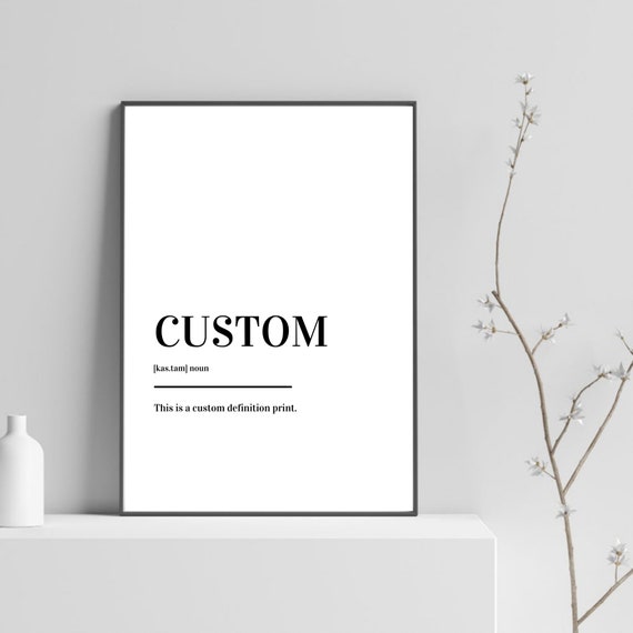 Custom Definition Poster, Personalized Home Decor