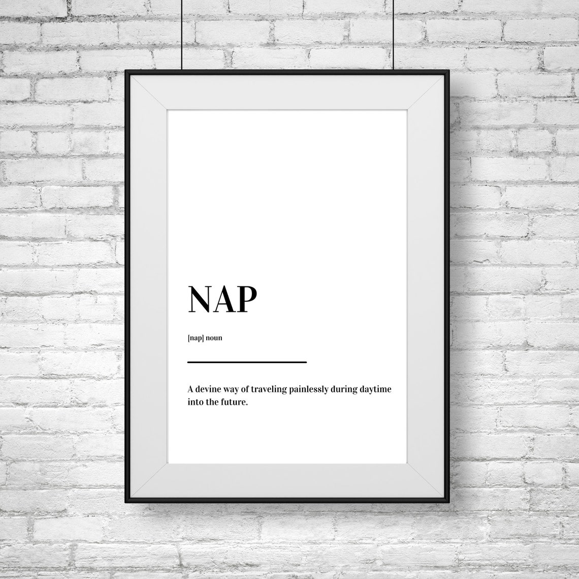 Nap Definition Funny Quote Daytime Sleep Minimalist Typography Poster - Image 2
