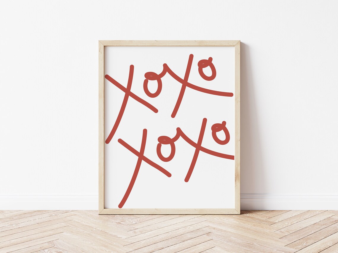 Xoxo Minimal Valentine's Day Art Print, Modern Decor - Image 3