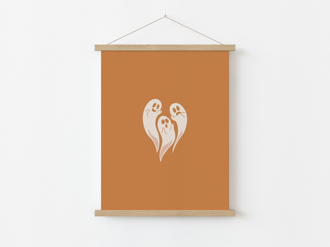 Cute Ghosts Halloween Poster for Kids' Room Decor - Image 3