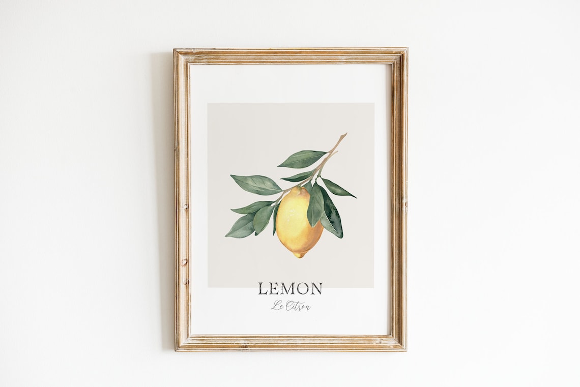 Lemon Watercolor Kitchen Wall Art Print, Fruit Art - Image 4