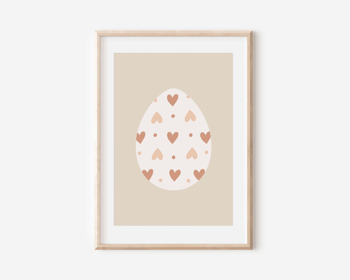 Boho Easter Egg Heart Art Print, Nursery Decor - Image 5