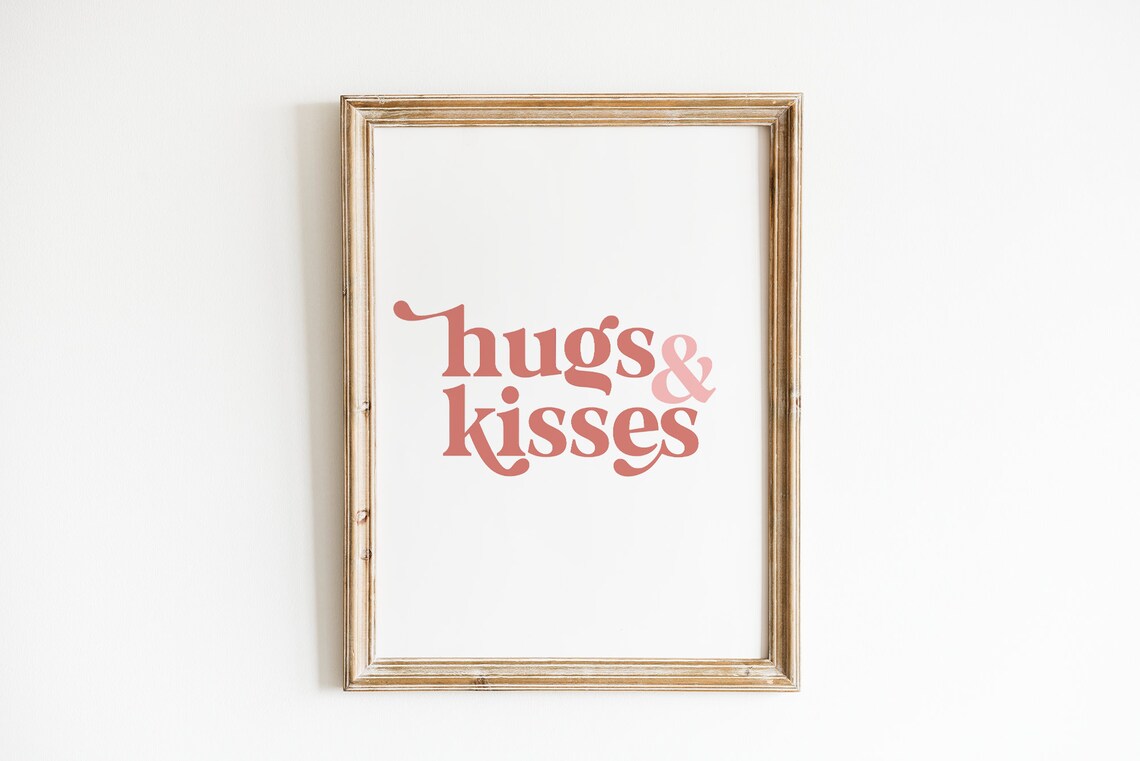 Hugs And Kisses Boho Valentines Day Poster Print - Image 3