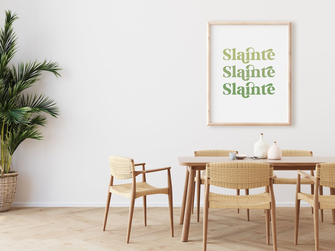 Slainte St Patricks Day Art Print, Boho Decor - Image 3