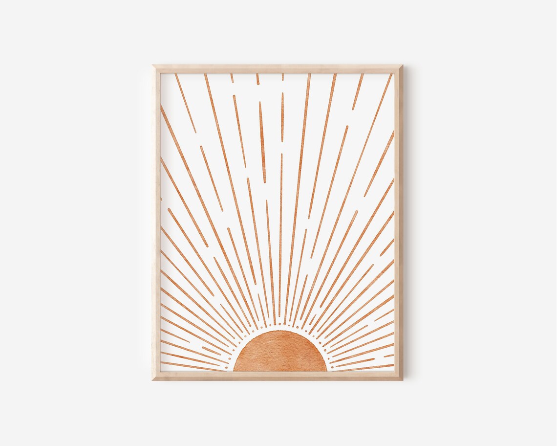 Boho Sun Abstract Sunrise Art Print, Boho Nursery Decor - Image 2