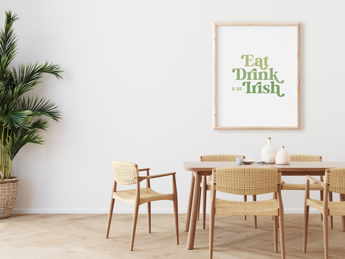 Eat Drink And Be Irish, St Patricks Day Art Print - Image 4