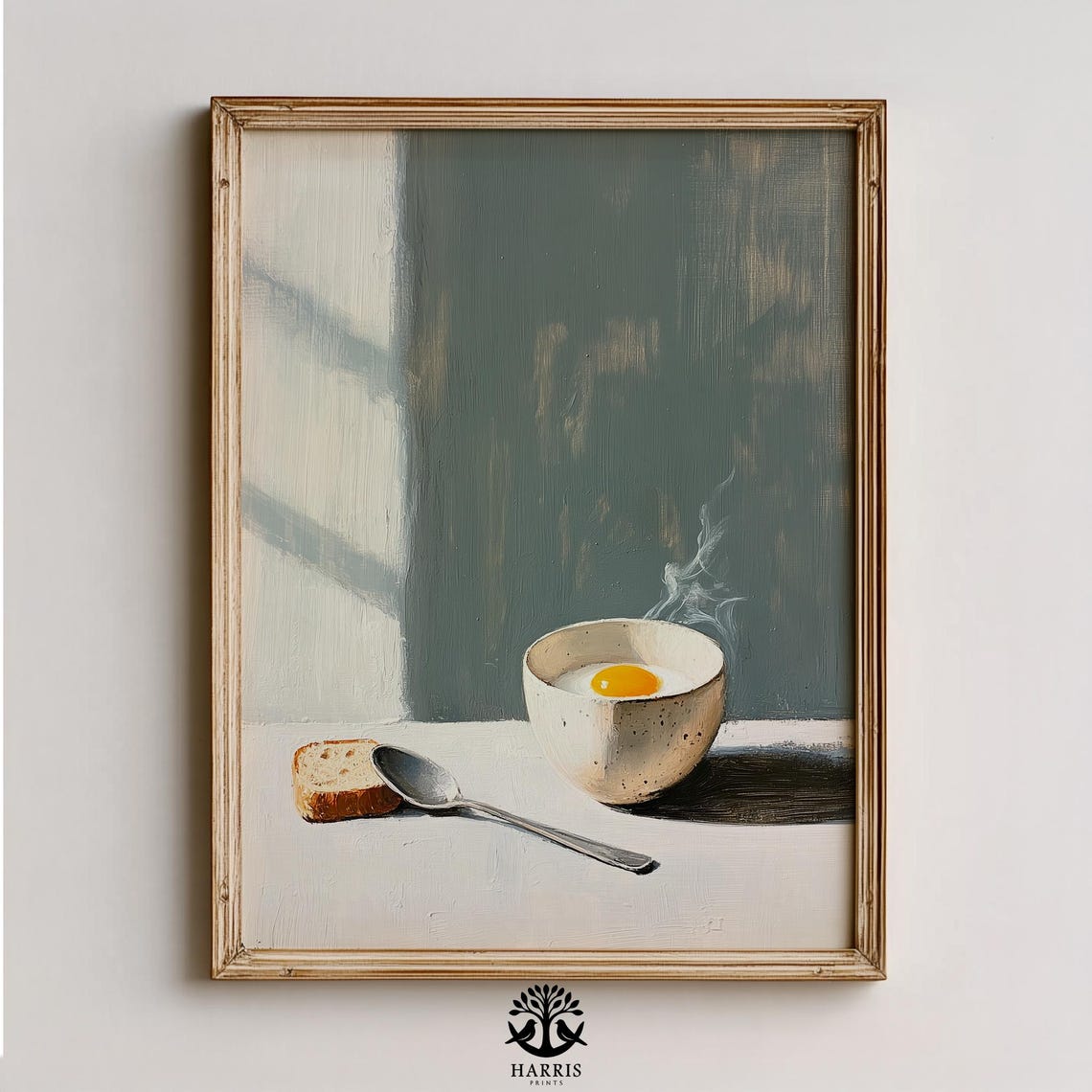Moody Breakfast Still Life Steaming Egg Bowl Morning Art Print