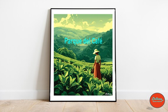 Parque del Cafe Colombia Coffee Plantation Fields Travel Poster