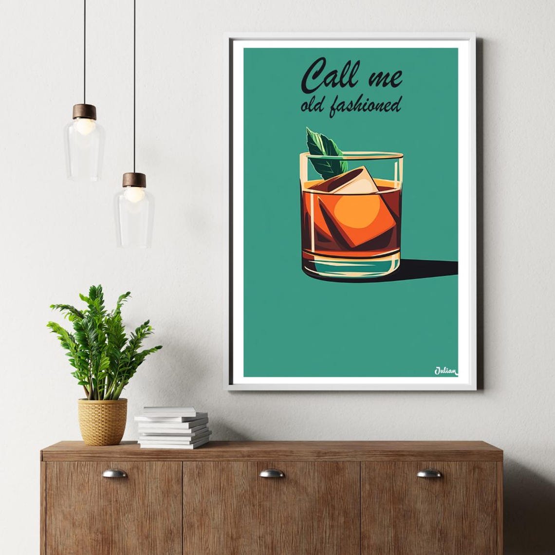 Call Me Old Fashioned Whiskey Cocktail Witty Bar Decor Poster - Image 2