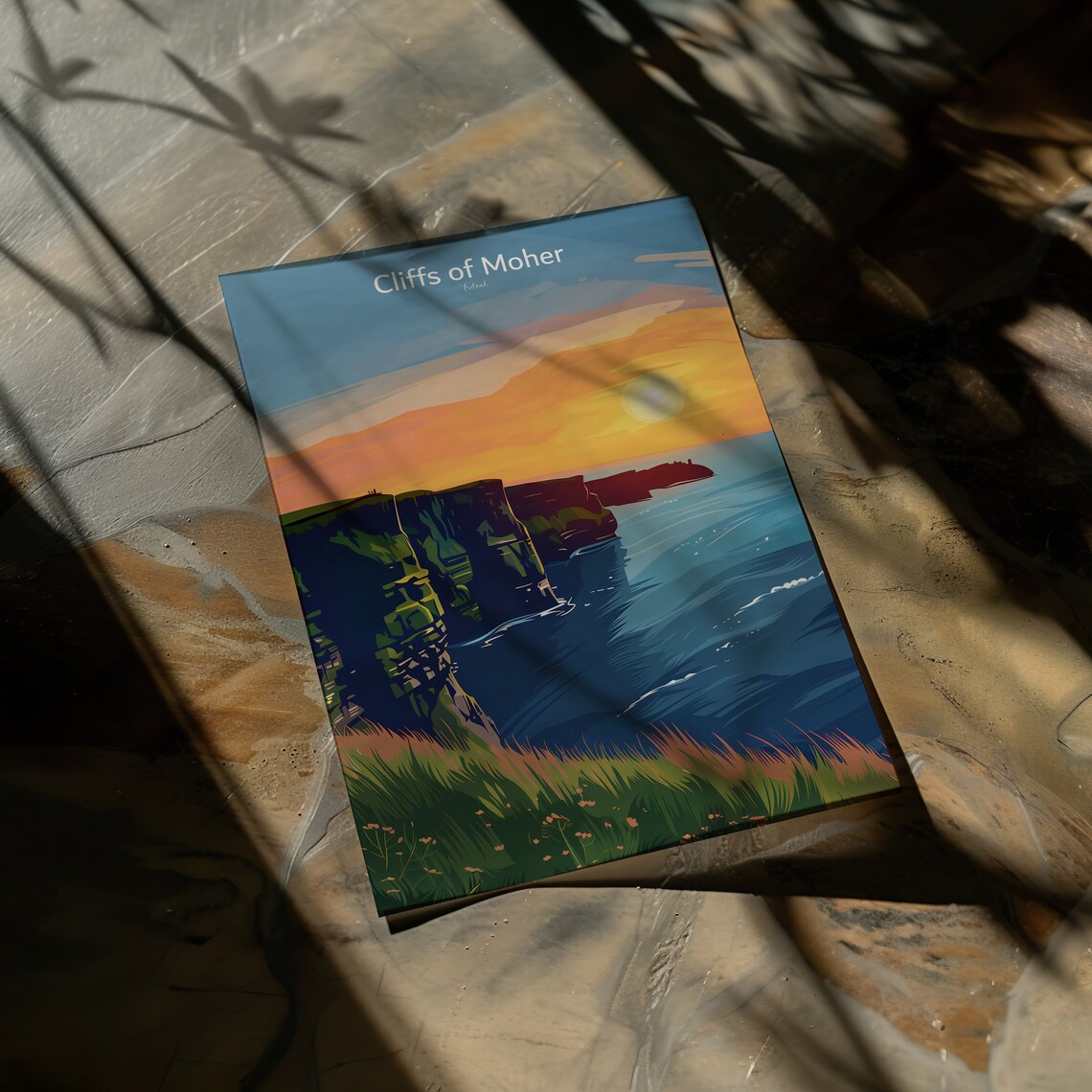 Cliffs Of Moher Travel Poster, Ireland Sunset - Image 2