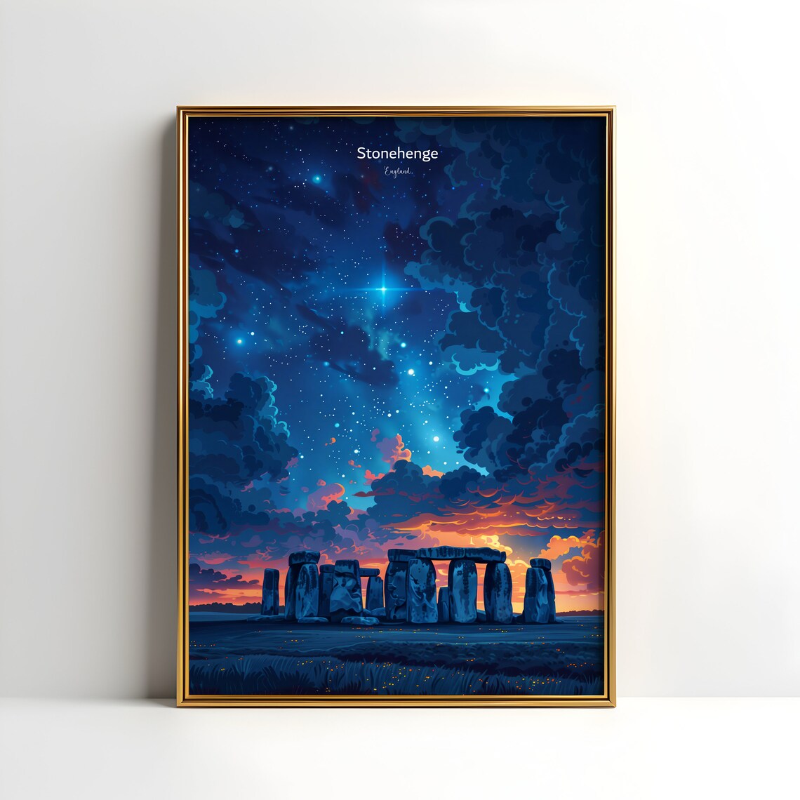 Stonehenge Travel Poster, Ancient Monument Art