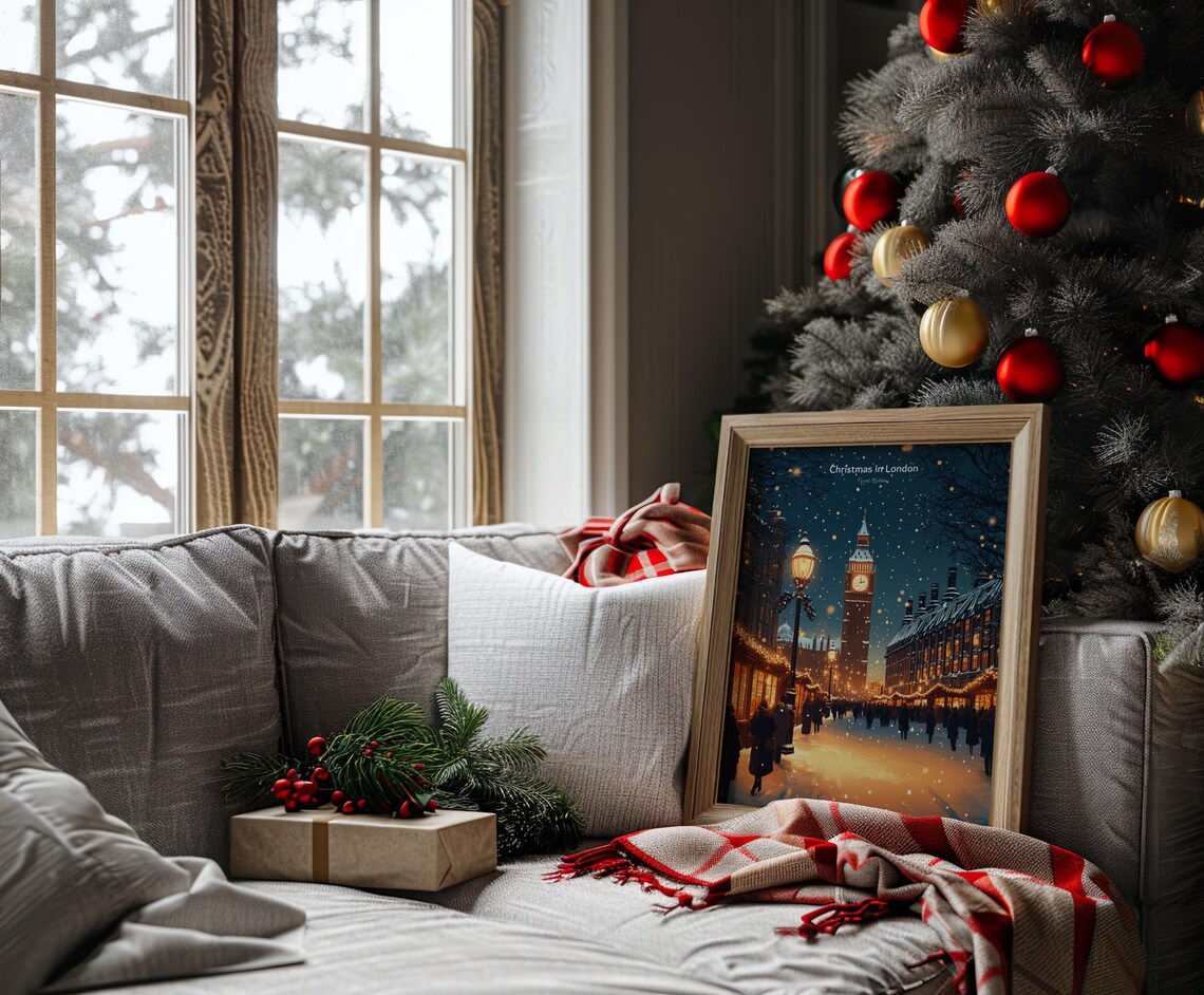 Christmas In London, Great Britain Travel Poster - Image 4