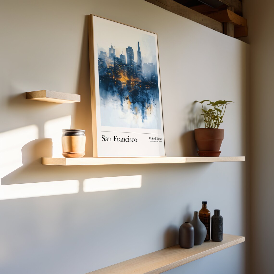 San Francisco Coordinates Minimalist Travel Poster - Image 3