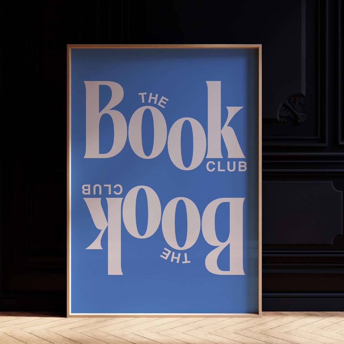 The Book Club Blue Bold Typography Book Lover Wall Art Poster - Image 2